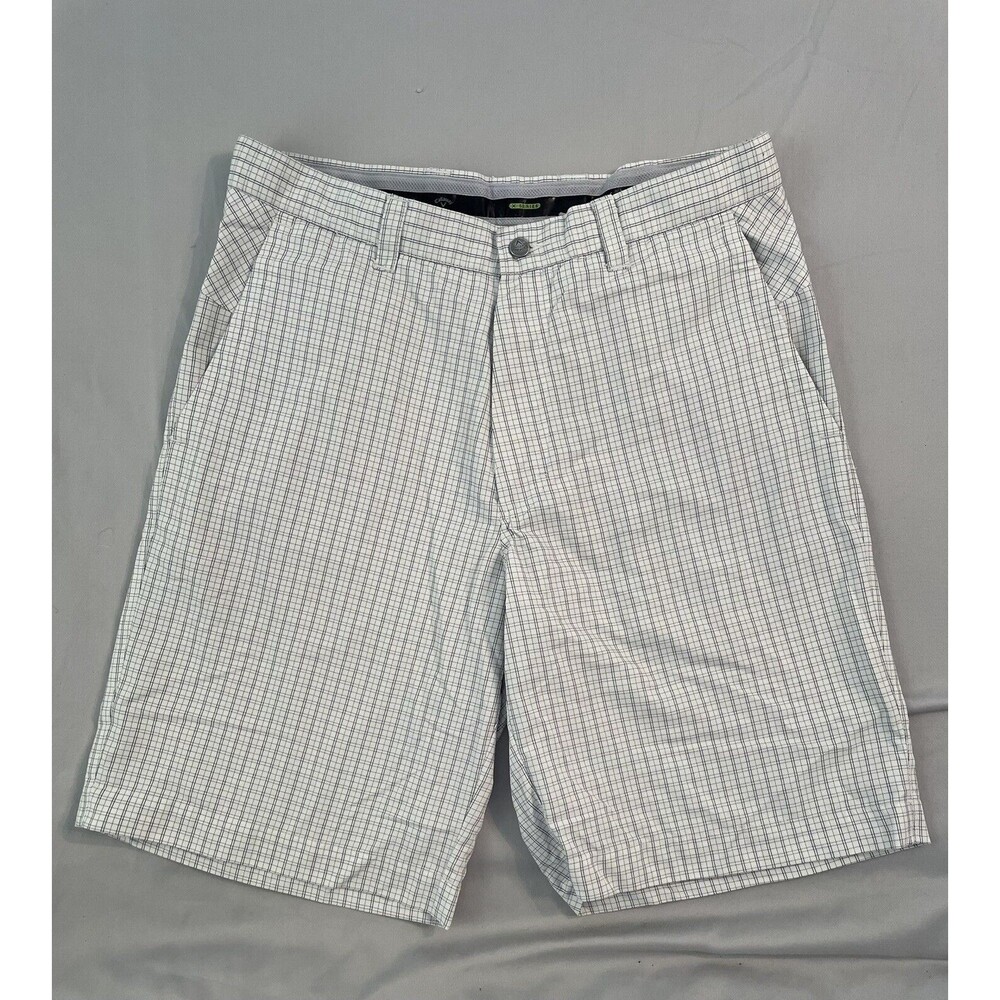Callaway Shorts Men Size 32 White Checked Golf Chinos